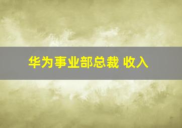 华为事业部总裁 收入